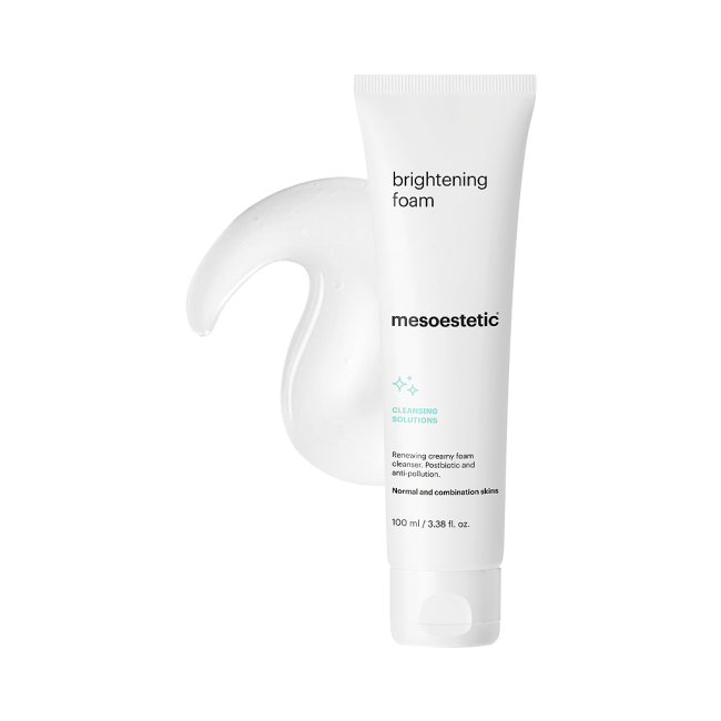 Mesoestetic Brightening Foam 100ml met textuur