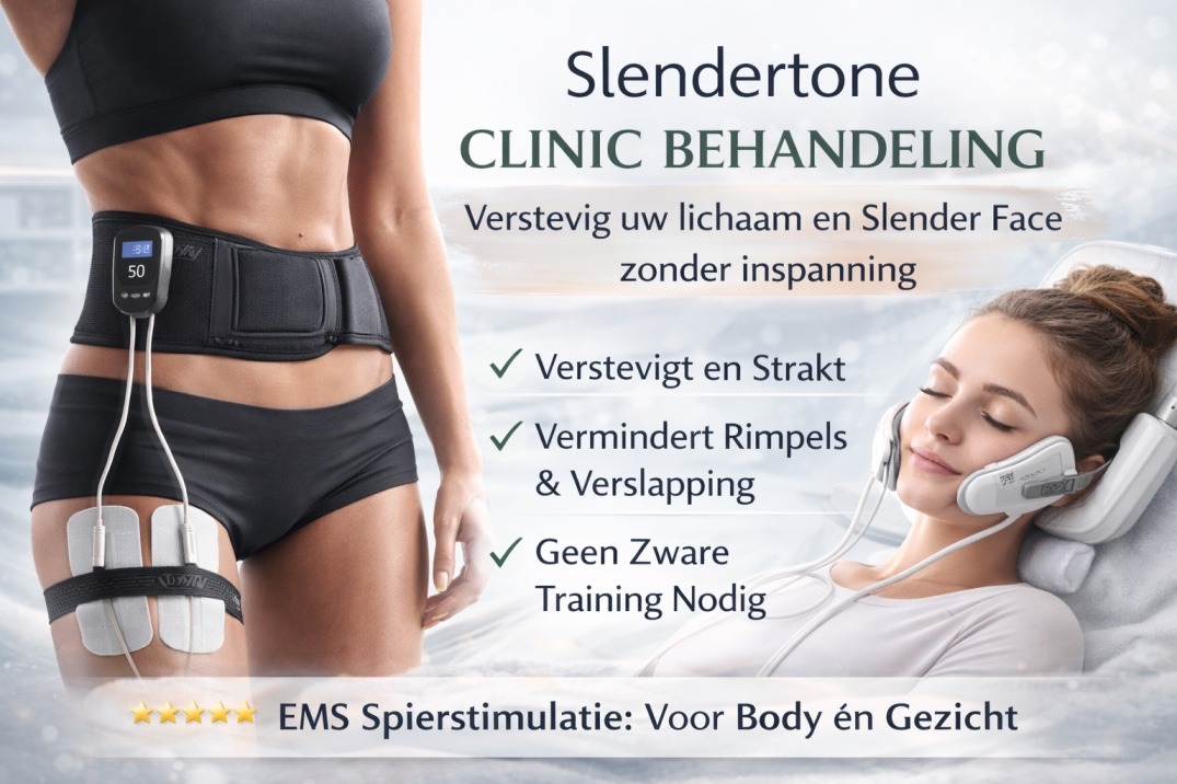 Slendertone Clinic behandeling met Slender Face en EMS spierstimulatie voor versteviging van lichaam en gezichtscontouren