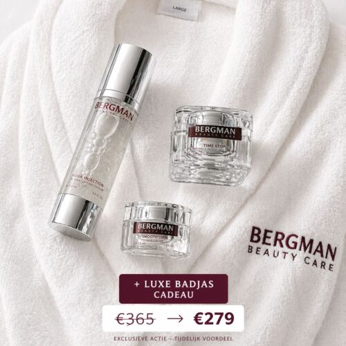 Bergman Time Stop set met Aqua Injection en Smooth Look inclusief luxe badjas cadeau