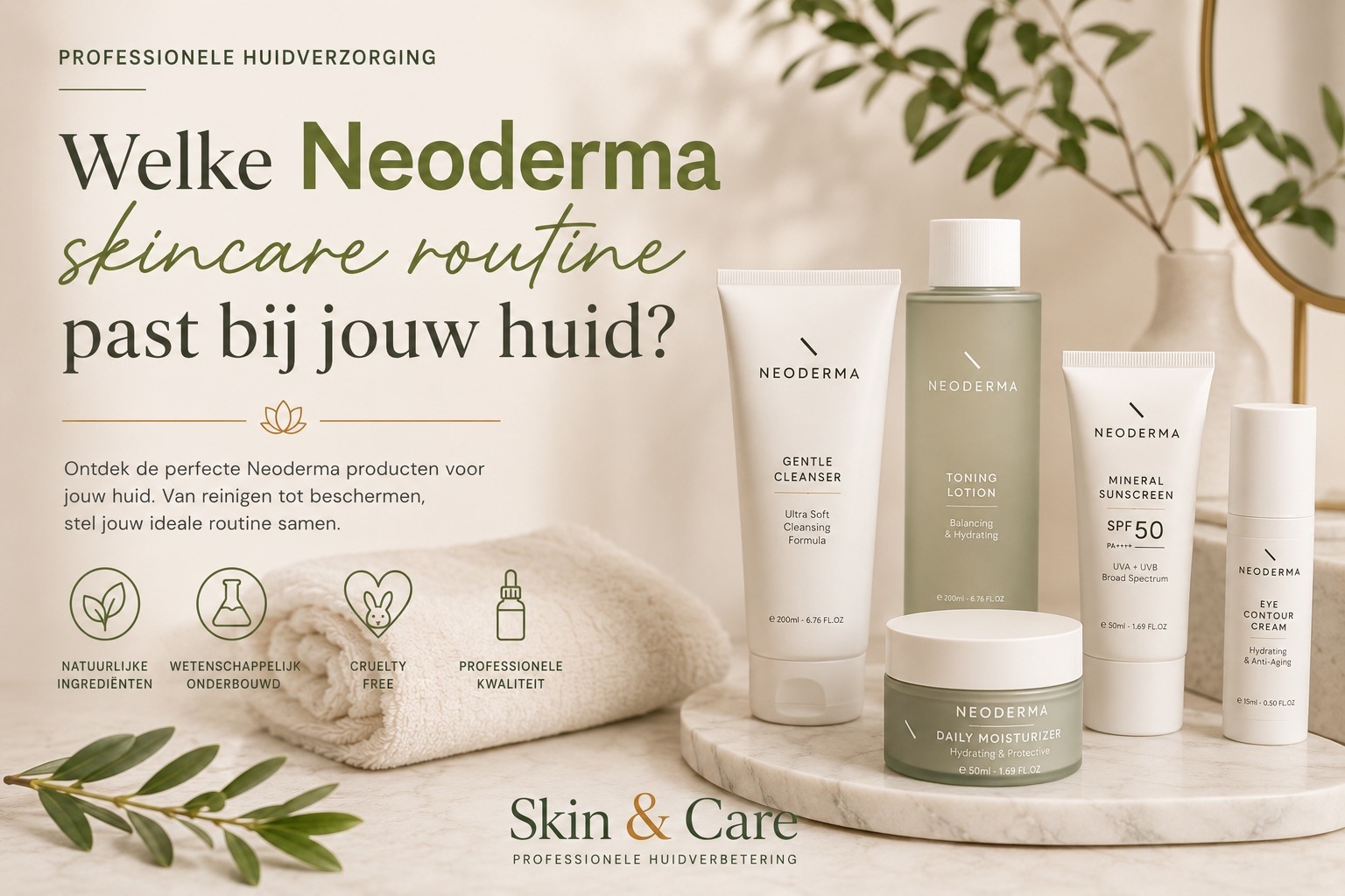 Neoderma skincare routine bij Skin & Care met professionele huidverzorging voor ieder huidtype