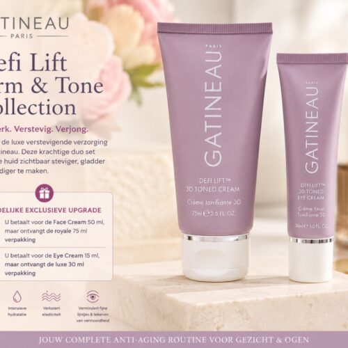 Gatineau Defi Lift Firm & Tone Collection met verstevigende Face Cream en Eye Cream voor een gladdere en stevigere huid.